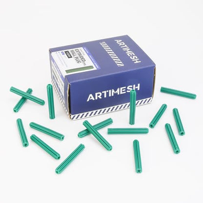 100 Pcs 7mm (1/4") x 50mm Plastic Expansion Anchors, Heavy Duty Green PE Wall Plugs for Concrete, Brick, Drywall & Hollow Walls - size: 7*50