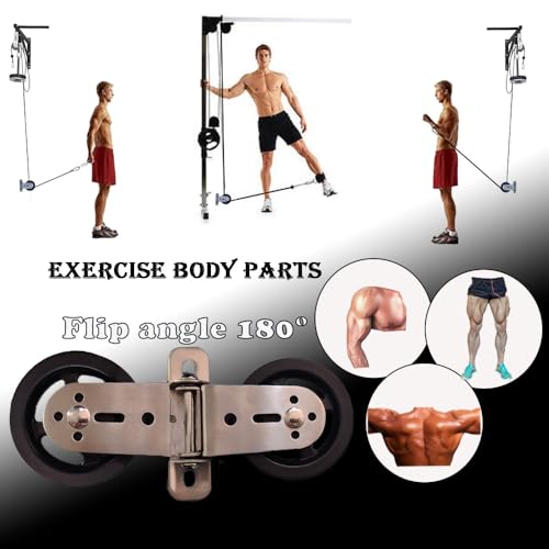 2Pcs 3.5 Inch Wall Mount Pulley Wheel Silent Pulley Heavy Duty Gym Cable Wheel,Swivel Pulley System for DIY Fitness, LAT Gym Equipment,Clothesline,Load Capacity 880 LBS