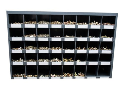 2510 Piece Grade 8 USS Coarse Thread Bolt (Hex Head Cap Screw), Nut, and Washer Assortment with 40 Hole Bin