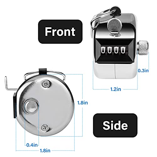 Tally Counter, 4-Digit Clicker Counter, Metal Hand Tally Counters Clicker Pitch Counter for Counting, Knitting, Coaching, Golf, Lap, Fishing - color: A-3 PCS