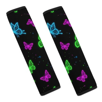 1 Pair Space Blue Butterfly Car Seat Straps Shoulder Pads Soft Padded Harness Pads Strap for Adult Use, Stroller Pushchair High Chair, Comfortable Driving - color: Pattern 495