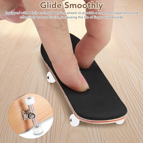 Yosoo Health Gear Finger Skateboards, Finger Board, Finger Skating Board, 1Pc Maple Wooden Alloy Fingerboard Finger Skateboards with Box Reduce Pressure People Gifts(White) - color: White