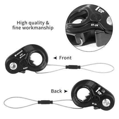 NewDoar Rope Ascender Lightweight Rope Clamp Ascender Riser Adjuster Fits 8-13mm Rope Self-Locking Grip for Rock Climbing,Hunting,Protection Rescue,Rappelling,Arborist,Gear Equipment - color: Black-Set