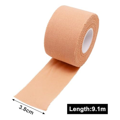 Athletic Sports Tape 1.5 Inch x 30ft, Elastic Athletic Wrist Ankle Tape Roll (2pack, Beige, 1.5 Inch x 10 Yards) - color: Beige