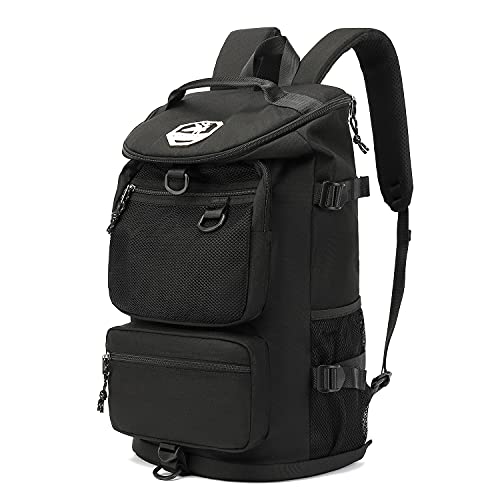 Kalesi Gym Duffle Bag Backpack 4-Way Waterproof with Shoes Compartment for travel Sport Hiking laptop (Black) - color: Black