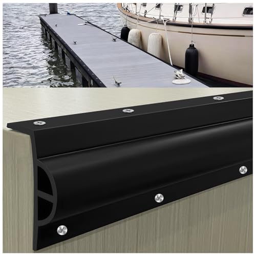 10 Pack Dock Edging Side Gard, 20 Feet Dock Guard with Heavy Wall Sections for Greater Protection – Commercial Grade Double Molded Material (Black) - color: 20 Feet Black, style: Right angle 10pack