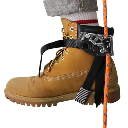 NewDoar Foot Ascender Riser Rock Climbing Mountaineering Equipment Climbing Device - color: Right Black