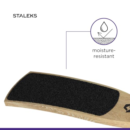 STALEKS Beauty & Care 10 Type 2 Wooden Foot File (100/180 Grit) – Ergonomic Dual-Sided Pedicure Tool with Convex/Concave Shape for Rough Skin