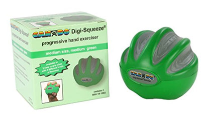 FEI 10-1982 Eif CanDo Digi-Squeeze Hand Exerciser, Green, Medium - color: Green: Medium, size: Medium