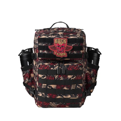 WOLFpak 35L Athletic Gym Backpack - Durable 1000D Waterproof Oxford Material with MOLLE Webbing, Laptop Pocket - color: Rock & Reaper