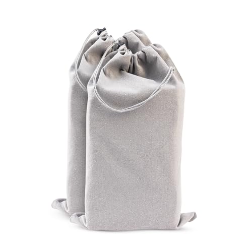 LFH Cotton Rich Shoe Storage Bags with Drawstring, Dustproof Breathable Reusable Organizer, Perfect For Travel, Dorm, Hotel, College, Gym, Easy to Carry, Machine Washable 8"x17" (Pack of 2) - Grey - color: Grey, size: 8"x17" (Pack of 2)