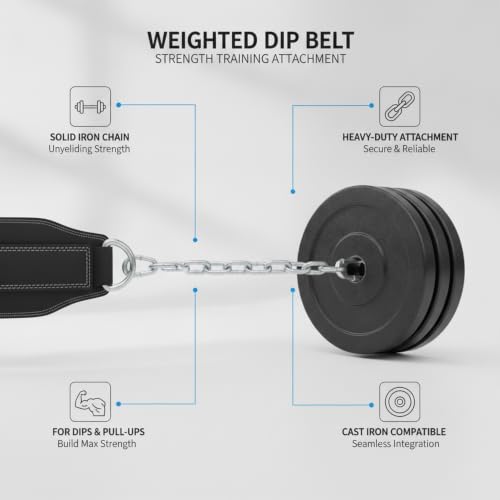 Strength Athletes Weighted Dip Belt with Iron Chain for Pull Ups and Dips, Heavy Duty Training Gear
