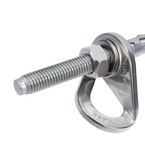 HEVSTIL 4-Pack Bolt Hanger for Climbing – 30kN Stainless Steel Rock Anchor Hanger for 12mm (1/2") Bolts for Rock Climbing, Mountaineering