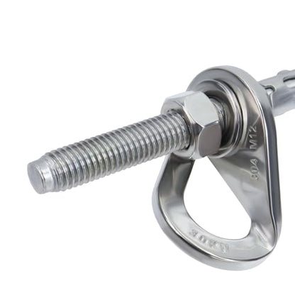 HEVSTIL 4-Pack Bolt Hanger for Climbing – 30kN Stainless Steel Rock Anchor Hanger for 12mm (1/2") Bolts for Rock Climbing, Mountaineering