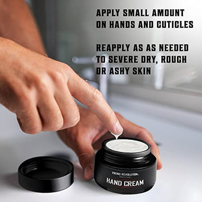 Viking Revolution Men's Hand Cream - Repair Cream for Dry, Cracked Hands - Aloe Vera Treatment with Vitamin E (3.5oz) - size: 1 Ounce (Pack of 1)