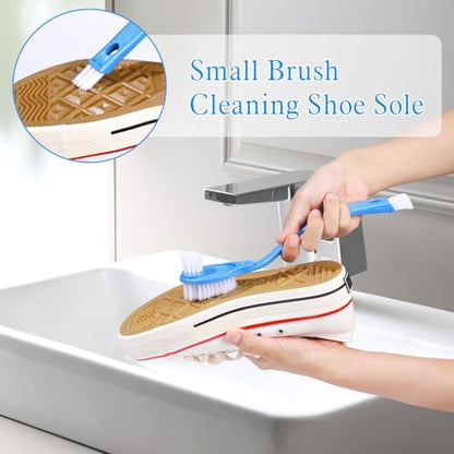 2Pcs 10in Shoes Cleaning Brushes, Double Sided Shoe Sole Cleaner Insider Shoe Wash Cleaner Large Boot Scrubber Cleaner Tool Kits, Blue