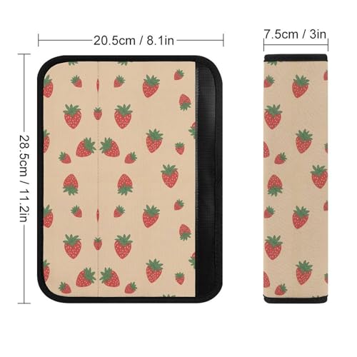 2PCS Cute Pink Strawberry Seat Belt Cover Soft Padded Neck Strap Covers for Kids, All Vehicles, Comfortable Driving - color: Pattern 650