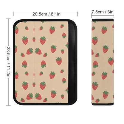 2PCS Cute Pink Strawberry Seat Belt Cover Soft Padded Neck Strap Covers for Kids, All Vehicles, Comfortable Driving - color: Pattern 650