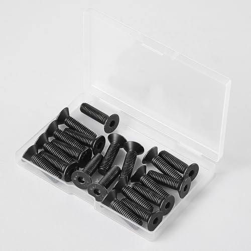 M8-1.25 x 80mm Flat Head Hex Socket Cap Screws Countersunk Bolts, 10.9 Grade Alloy Steel, Black Oxide Finish, Allen Hex Drive, Metric Fully Threaded, 10PCS - size: M8-1.25 x 80mm(10PCS)