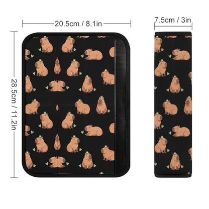 2PCS Cute Capybaras Black Car Seat Belt Pad Breathable Shoulder Protector for Girls and Boys, Most Cars, Anti-Slip Pad - color: Pattern 1000