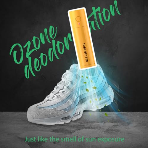 Shoe Deodorizer Rechargeable Ozone Tech Eliminates Odors in All Footwear, Auto Shut-Off Durable Freshener - color: Yellow