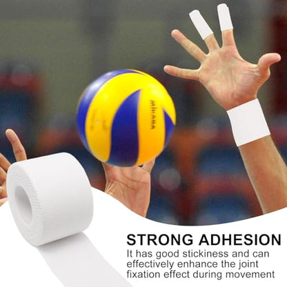 Athletic Sports Tape 1.5 Inch x 30ft, Elastic Athletic Wrist Ankle Tape Roll (2 Rolls, White, 1.5 Inch x 10 Yards) - color: White