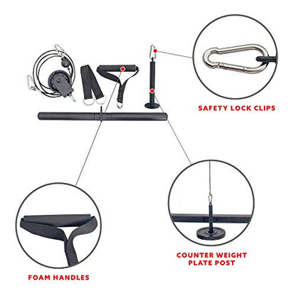 Sunny Health & Fitness Power Cage Squat Rack Attachments for Home Gym | Strength Training, Expanded Workout Variety, Durable Construction, Secure Fit, Quick Installation, Versatile Exercise Support - style: LAT Pull Down