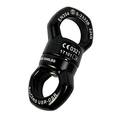 22kN Micro Rotator Climbing Rope Swivel Device Spinner 6700lb Breaking Strength for Rock Climbing Arborist Backyard Swing Aerial Dance Dog Leash Connector CE Certified