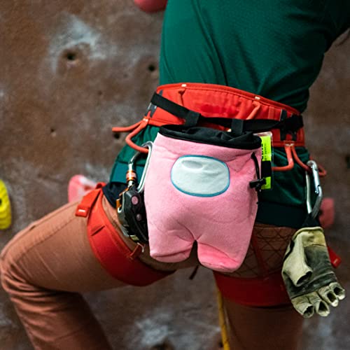 Chalk Bag for Rock Climbing - Bouldering Chalk Bucket with Quick-Clip Belt, Zipper Pocket and Brush Holder (Crewmate)