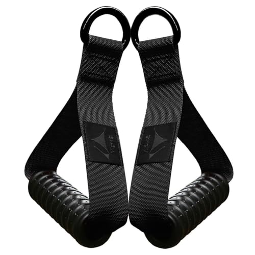 Heavy Duty Gym Workout Handles Attachment for Cable Machine,Resistance Band,Pulley System Home Exercise Equipment, Comfortable and Stronger Grip - color: Carbon Black XG