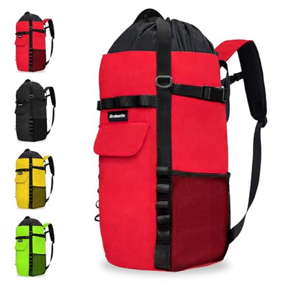 Climbing Rope Bag,Large Capacity Arborist Tree Rope Storage Bag,Waterproof Outdoor Rock Climbing Gear Bag - color: Red