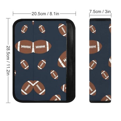 Universal Soft and Comfortable Football Pattern Seat Belt Cover for Kids, Most Cars, 2 Piece Seat Belt Covers Cushion Shock Absorption - color: Pattern 50
