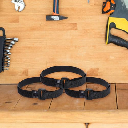 Uonlytech 25pcs Adjustable Nylon Hook and Loop Straps for Securing Cord Ties and Yoga Mat Sling, Multipurpose Buckle Strap for Storage and Movement, Increases Stability