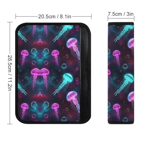 Breathable Car Seat Belt Pad for Girls and Boys, Stroller Pushchair High Chair, 2PCS Ocean Universe Starry Sky Jellyfish Shoulder Harness Cover Easy Install (No Tool) - color: Pattern 854