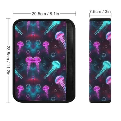 Breathable Car Seat Belt Pad for Girls and Boys, Stroller Pushchair High Chair, 2PCS Ocean Universe Starry Sky Jellyfish Shoulder Harness Cover Easy Install (No Tool) - color: Pattern 854
