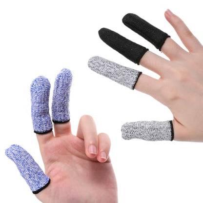 Finger Covers for Cuts, 30 Pcs Reusable Non Slip Finger Cots Breathable Finger Tips Protector Thumb Guard for Kitchen Garden Work Sculpture