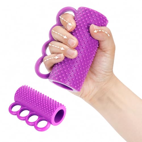 Hand Exercise Grip Ball for Grip Strength Training, 4-Finger Squeeze Ball, Textured Silicone Finger Exerciser for Stroke Hand Exercise, Arthritis and Carpal Tunnel Routines and Stress Relief - color: 1PC
