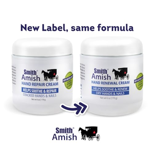 Smith Amish Hand Renewal Cream – Deep Moisturizing Hand Cream - 6 oz Jar | For Dry & Rough Hands - Glycerin, Lavender & Calendula Botanical Formula – Softening Daily Hand Care - size: 6 Ounce (Pack of 1)
