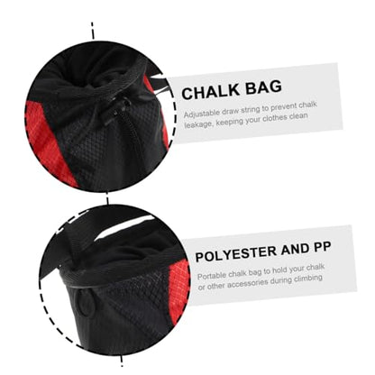 Kichvoe Climbing Chalk Bag Waist Pouch Non-Slip Large Capacity Powder Storage Bag for Outdoor Bouldering and Fitness Training with Drawstring Closure, Red Black