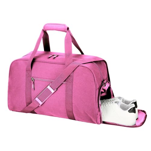 Searock 45L Gym Bag for Men & Women with Shoe Compartment, 21” Large Duffle Bag for Travel, Sports, Fitness & Workout, Rose Pink - color: Rose Pink
