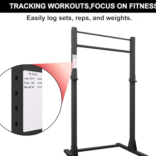 Mini Magnetic Fitness Tracker whiteboard for Squat Rack, 8.5" x 2.75" WOD Board for Home Gym Workouts with Dry Erase Markers, Portable Dry Erase Boards for Garage Gym, Weight Lifting Accessories