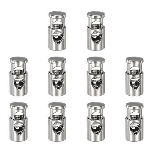 uxcell Metal Cord Locks, Single-Hole Cord Locks for Drawstrings End Stopper Fastener Slider Toggles Clip Shoelaces Backpacks - color: Silver, size: 6.5mm