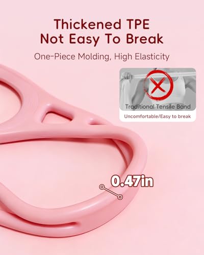 Resistance Bands for Women,2PCS Thickened TPE Arm Resistance Bands,Figure 8 Fitness Resistance Band Stretch Fitness Band for Working Out Yoga Pilates Arms Foot Leg Shoulder Waist Back - color: Pink
