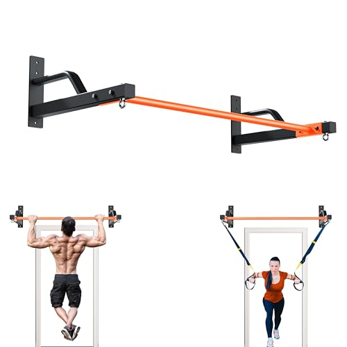 2026 Upgrade Pull Up Bar Wall Mounted - 600 lbs Heavy Duty Strength Training Pull-Up Bars, Ideal Rogue Pull Up Bar for Home and Commercial Gym, Easy Installation Chin Up Bar, Versatile Garage Pullup Bar - color: Orange