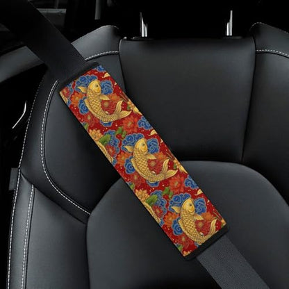 2 Pack Fish Animal Red Car Seat Straps Shoulder Pads Breathable Shoulder Protector for Elderly Support, Most Cars, Pressure Relief - color: Pattern 10