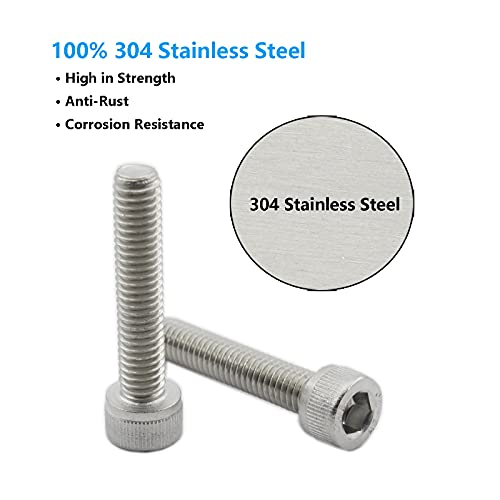 20 PCS Socket Head Cap Screws, TTZEZE 304 Stainless Steel Metric Machine Bolts Hex Socket Screw, Socket Drive Bright Finish Full Machine Threads for Shelf Chair Desk Install Repair (M6x30mm) - color: M6, size: 30mm