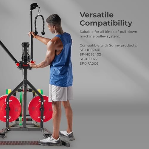 Sunny Health & Fitness Power Cage Squat Rack Attachments for Home Gym | Strength Training, Expanded Workout Variety, Durable Construction, Secure Fit, Quick Installation, Versatile Exercise Support - style: Tricep Rope