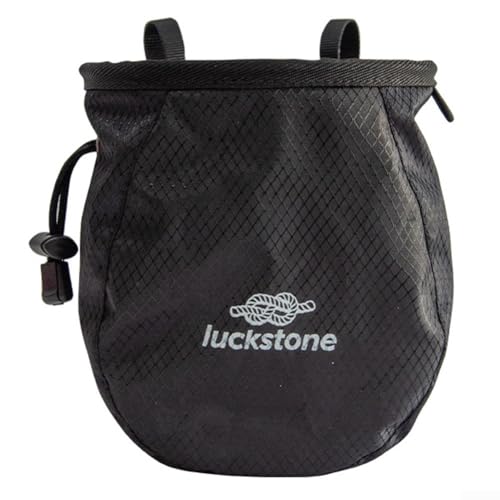 Climbing Chalk Bag, Adjustable Waist Belt with Fleece Lining, Nonslip Magnesium Powder Pouch for Rock Climbing Weightlifting Gym Training - color: Black