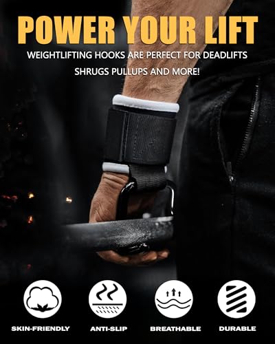 Weight Lifting Hooks (Pair), Lifting Wrist Straps For Deadlifts, Pull Ups & Shrugs, 600 Lbs(272 kg) Capacity Wristband with Thick Padding, Heavy Duty Gym Workout Grips Straps for Men and Women - color: 317kg