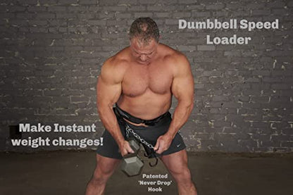 Belt with Chain, Dumbbell Hooks, Weight Plate Pin - Belt Squat Belt - Pull Up Weight Belt - Weighted Dip Belt - Chain Dip Belt - 505# Load Tested & Rated!